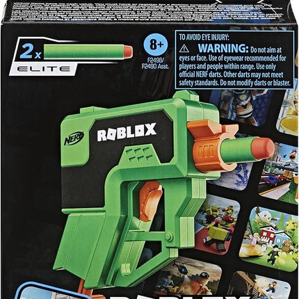 Nerf Roblox Phantom Forces: Boxy Buster Dart Blaster, Pull-Down Priming Handle, 2 Elite Darts, Code to Unlock in-Game Virtual Item