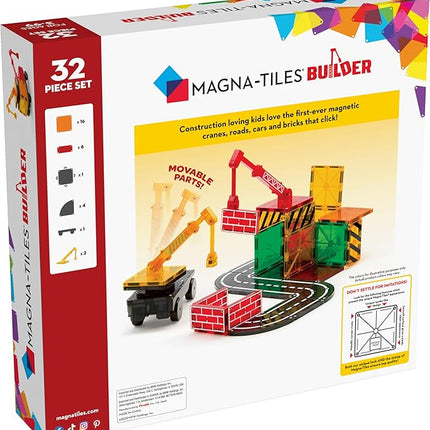 MAGNA-TILES Builder 32-Piece Magnetic Construction Set, The ORIGINAL Magnetic Building Brand