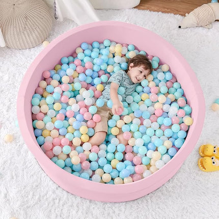 47.2"x 13.8" Foam Ball Pit, Large Ball Pits for Toddlers, Soft Round Playpen Ball Pool for Kids, Ideal Gift for Child Indoor and Outdoor Game, Pink(Balls not Included)