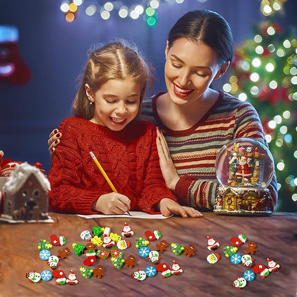 150 Pcs Christmas Mini Erasers for Kids, Cute Small Animal Erasers Bulk for Kids Desk Pets Christmas Pencil Erasers Socks Santa Snowflakes Gift Filling Homework School Classroom Rewards Prizes