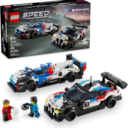 LEGO Speed Champions BMW M4 GT3 & BMW M Hybrid V8 Race Cars, BMW Toy for Kids with 2 Buildable Models and 2 Driver Minifigures, Car Toy Birthday Gift Idea for Boys and Girls Ages 9 and Up, 76922