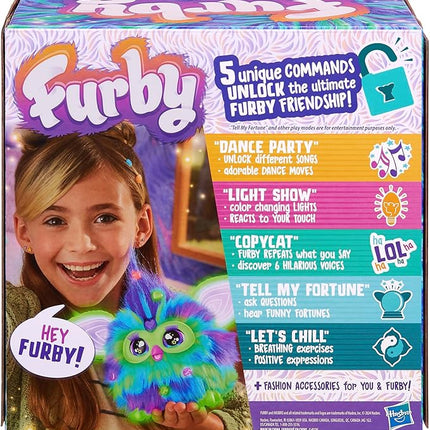 Furby Galaxy Edition, Glow in The Dark, 15 Fashion Accessories, Interactive Plush Toys for 6 Year Old Girls & Boys & Up, Voice Activated Animatronic (Amazon Exclusive)