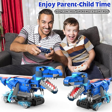 Yerloa Dinosaur Toys for Boys Age 8-12 5-7 6-7, Jurassic Building Kits for Kids 6 7 8 9 10 11 12 + Year Old, 343 Pcs Remote Control STEM Projects Building Blocks Sets Educational Birthday Easter Gifts