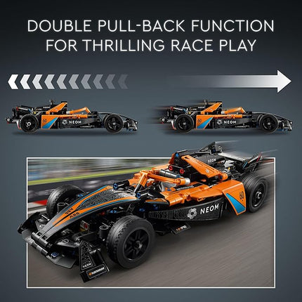 LEGO Technic NEOM McLaren Formula E Toy Cars - Building Toy for Kids, Boys & Girls, Ages 9+ - McLaren Race Car with V10 Engine & Steering - Gift Idea for Birthdays - 42169