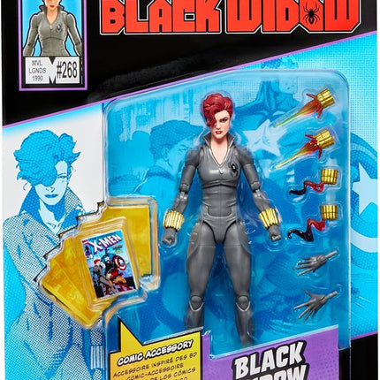Marvel Legends Series Black Widow, Uncanny X-Men #268 (1990) and Avengers Comics-Inspired 6-Inch Scale Action Figure with Character-Sized Comic Accessory