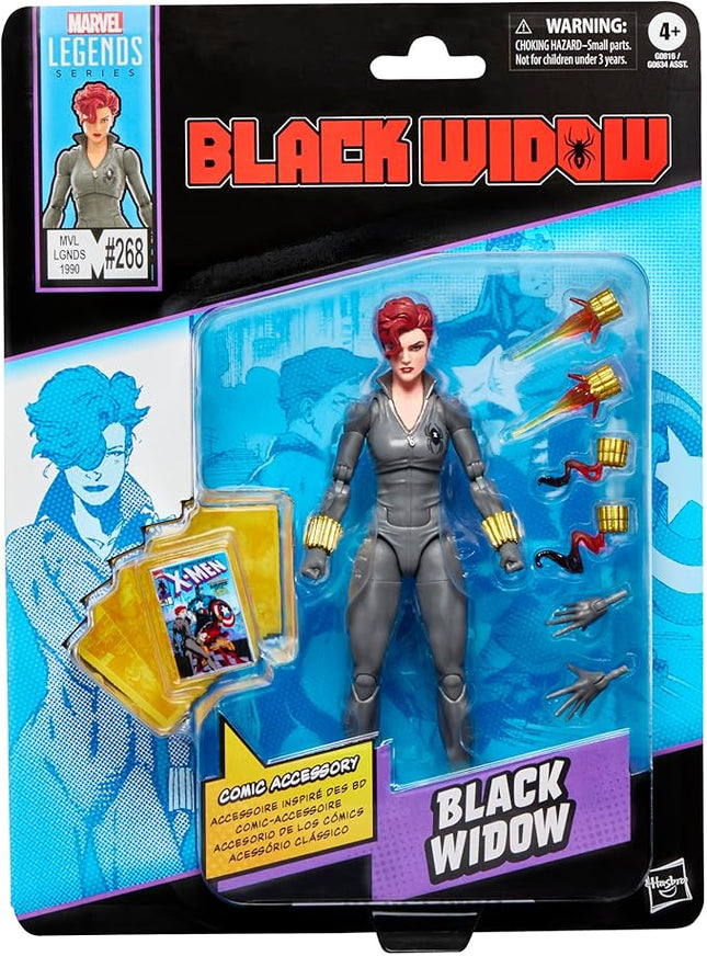 Marvel Legends Series Black Widow, Uncanny X-Men #268 (1990) and Avengers Comics-Inspired 6-Inch Scale Action Figure with Character-Sized Comic Accessory