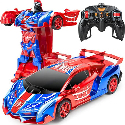 Remote Control Car for Boys, Spider Robot RC Car - 2 in 1 Racing RC Cars Toy One Button Deformation & 360°Drifting for Boys Ages 3 4 5-12 Birthday Gift