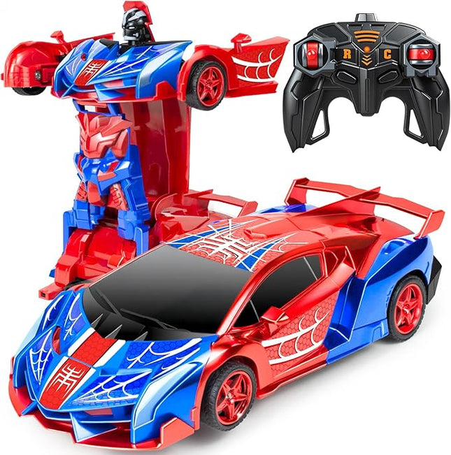 Remote Control Car for Boys, Spider Robot RC Car - 2 in 1 Racing RC Cars Toy One Button Deformation & 360°Drifting for Boys Ages 3 4 5-12 Birthday Gift