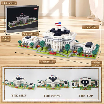 2000+ Micro Blocks White House Architecture Building Blocks,Creative Ideals Palace Decoration Collection, Perfect Present for 14+ Boys, Girls or Adults