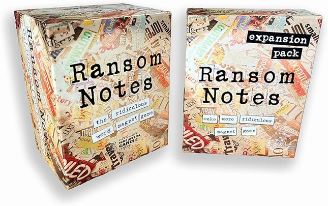 Ransom Notes - The Ridiculous Word Magnet Party Game & Expansion Pack One Bundle, 3+ Players