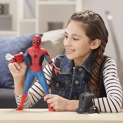 Spider-Man: Far from Home Deluxe 13-Inch-Scale Web Gear Action Figure with Sound FX, Suit Upgrades, and Web Blaster Accessory