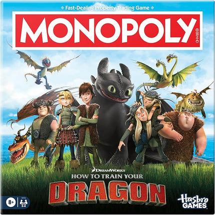 Monopoly DreamWorks How to Train Your Dragon Edition Board Game | Ages 8+ | 2 to 4 Players | 45 Mins. | Fun Family Games for Kids, Teens & Adults (Amazon Exclusive)