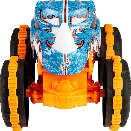Hot Wheels RC Monster Trucks Rhinomite in 1:24 Scale, Remote-Control Toy Truck, All-Terrain Capabilities with Grip Action Tires, Full-Function RC