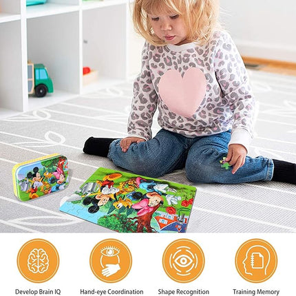 LELEMON Puzzles for Kids Ages 4-6, 60 Piece Puzzles for Kids Ages 3-5 in a Metal Box, Educational Jigsaw Puzzles Childrens Puzzle Games Puzzle Toys for Girls and Boys