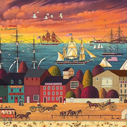 Buffalo Games - Charles Wysocki - Hoopla at The Harbor - 1000 Piece Jigsaw Puzzle for Adults -Challenging Puzzle Perfect for Game Nights - Finished Size is 26.75 x 19.75