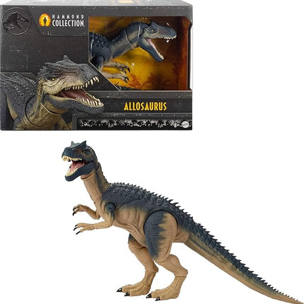 Mattel Jurassic World Hammond Collection Allosaurus Dinosaur Action Figure, Premium Movie Design, Glass Eyes & Wired Tail, 19 Points of Articulation