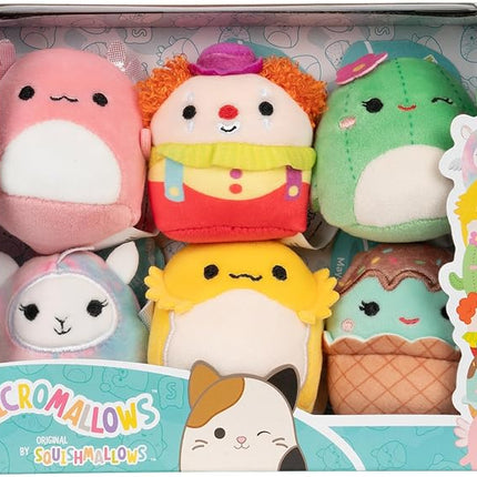 Squishmallows Original Micromallows 6-Pack – Archie Axolotl, Bimbi Clown, Lucy-May Llamapegacorn, Maritza Cactus, Maya Sundae, Rodry Bearded Dragon