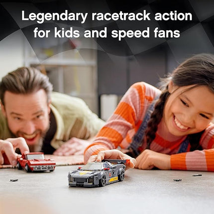 LEGO 76903 Speed Champions Chevrolet Corvette C8.R Race Car and 1969 CC Racing Model, Toy Cars Building Kit for Kids 8 Plus Years Old, 2 Sports Models