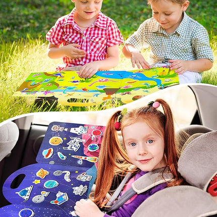 Reusable Sticker Book for Toddlers 2-4 Years, Stickers for Kids, Toddler Sticker Book Ages 1-3, Toddler Craft Activities, Toddlers Travel Toys Ages 2+ Boy Girl Birthday Gifts