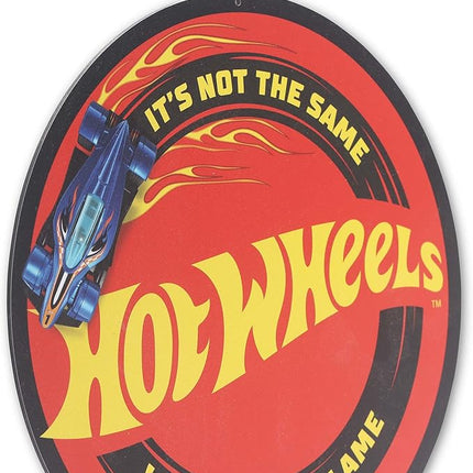 Mattel Hot Wheels Not the Same Without the Flame Metal Sign - Fun Hot Wheels Wall Decor for Kids' Bedroom or Man Cave