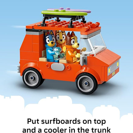 LEGO Bluey: Bluey’s Beach & Family Car Trip - Toddler Learning Toy for Kids 4+ - Includes Bluey, Bingo, and Mum Minifigures - Birthday Gift for Boys and Girls, Ages 4+ - 11202