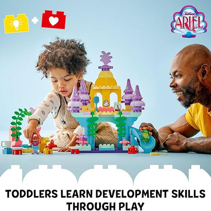 LEGO DUPLO Disney Ariel’s Magical Underwater Palace Building Toy Set - The Little Mermaid Toy for Girls & Boys, Ages 2+ - Toddler Preschool Sensory Toy with Disney Princess Minifigure - 10435