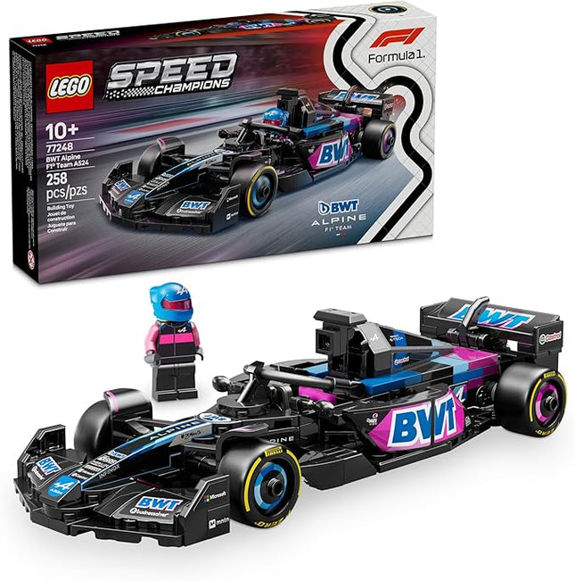 LEGO Speed Champions BWT Alpine F1 Team A524 Race Car Toy - Building Set for Kids, Boys & Girls, Ages 10+ - Toy Car for F1 Fans - Gift Idea for Birthday - 77248