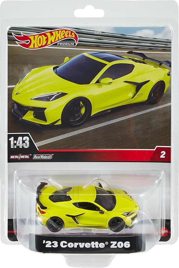 Hot Wheels Premium Corvette Z06, 1:43rd Scale Collectible Car, Gift for Collectors, Toy Car, +3 Years and Adults Fans and Collectors, HMD48