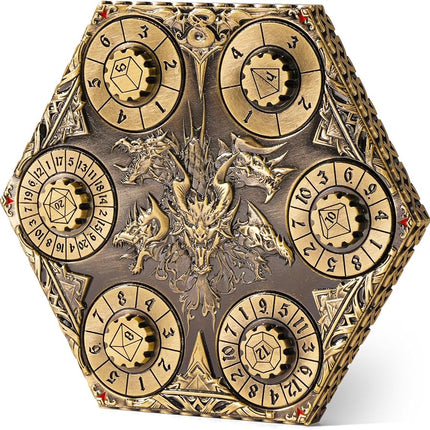 7 in 1 DND Spinner Dice Set Role Playing Board Games Accessories Good Choice Accessories for DM, Gamer and Collector (Gold)