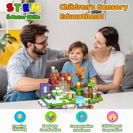 208PCS Magnetic Blocks for Kids 4-8, Magnetic Building Blocks Cubes, Stacking Magnetic Building Tiles Toys for Kids Toddlers Boys Girls Ages 3 4 5 6 7 8-12 Birthday Gifts