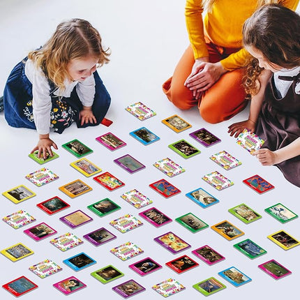 gisgfim 50 Pairs Memory Matching Game Famous Paintings Concentration Memory Card for Adults Learning Educational Game A Fun & Fast Artworks Theme Matching Games