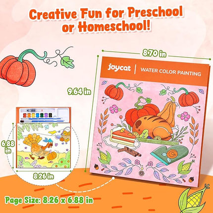 JoyCat Paint with Water Coloring Books for Toddlers, Watercolor Painting Sets for Kids Ages 3-5 4-8, Arts and Crafts Drawing Activities Toy Birthday Gift for Boys Girls (Thanksgiving)
