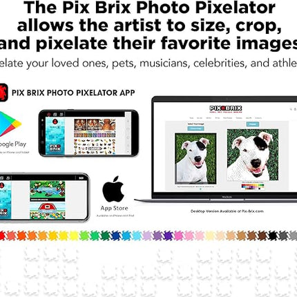 Pix Brix Pixel Art kit Puzzle Bricks – 6,000 Piece Pixel Art Container, 12 Color Dark Palette – Interlocking Building Bricks, Create 2D and 3D Builds Without Water or Glue – Stem Toys, Ages 6 Plus