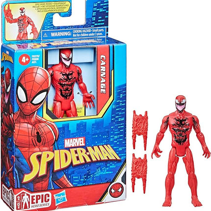 Marvel Spider-Man Epic Hero Series Carnage Action Figure, 4-Inch, With Accessory, Gifts for Kids, Ages 4+