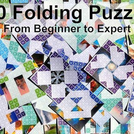 FOLDOLOGY - The Origami Puzzle Game! Brain Teasers for Tweens, Teens & Adults | Travel Game, Hands-On STEM Toy, Stocking Stuffer, Gift for Ages 10+ | Fold the Paper, Complete the Picture | 100 Puzzles