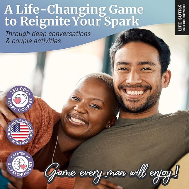 Couple Conversation Games & 400 Activities for Adults, Fun Board Card Game for Adult Couples in Relationship - Birthdays, Wedding, Bridal Shower, Wife Husband Gift, 2 Players Date Night Ideas Gifts
