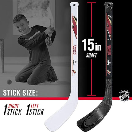 Franklin Sports NHL Mini Hockey Set - Kids Indoor Knee Hockey Goal, Ball, + 2 Stick Combo - Youth Team Indoor Toy Set - Official - Ages 3+