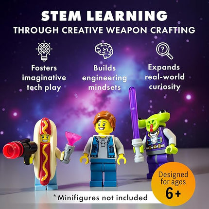 Brick Loot Light Saber & Blaster Weapons Pack, 75+ Mini Accessories for Lego Minifigures, Star Wars Building Set, Compatible with Major Brands, Includes Swords, Sabers, Guns for Kids & Adults Ages 6+