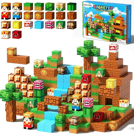 Magnetic Blocks Building Toys: Upgraded Adventure Magnetic Building Blocks Game Set for Kids Ages 3+, 48PCS Construction Toys STEM Sensory Educational Christmas Birthday Gifts