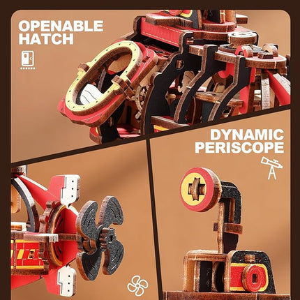 ROKR Pendulum Balance Toy, 3D Wooden Puzzles for Adults, Retro Deep-Sea Adventurer, DIY Craft Wood Puzzle Kit, Unique Gift for Men Women