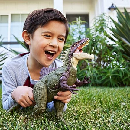 Mattel Jurassic World Chaos Theory Battle Roarin’ Becklespinax Dinosaur Action Figure Toy, Rampage Head Strike, Chomp, Roars & Snarls, Extending Spikes (Amazon Exclusive)