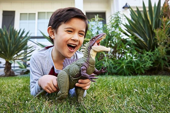 Mattel Jurassic World Chaos Theory Battle Roarin’ Becklespinax Dinosaur Action Figure Toy, Rampage Head Strike, Chomp, Roars & Snarls, Extending Spikes (Amazon Exclusive)