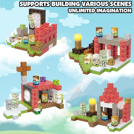 200PCS Magnetic Blocks Building Toys Set, Light Up Magnet Cubes, 3D Magnetic Building Blocks for Kids Boys Girls Ages 3+, STEM Sensory Christmas Birthday Present Construction Toys