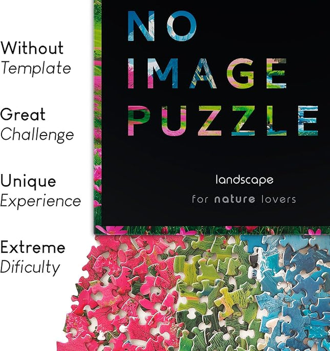 No Image Puzzle 1000 Irregular Pieces Extreme Difficult Jigsaw Challenge Adults Hardest Puzzle No Guide Ultimate Brain Teaser Intermediate Level Landscape Mystery Unique Gift