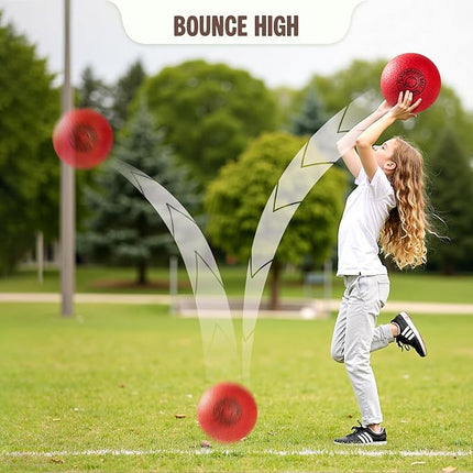 EVERICH TOY Playground Balls Kickball, 6 or 12 Pack 8.5" Soft Dodgeballs Bouncy Rubber Kick Balls for Kids Adults Outdoor Indoor, 4 Square Ball School Yard Games for Boys Girls 3-5 5-8 8-12 with Pump