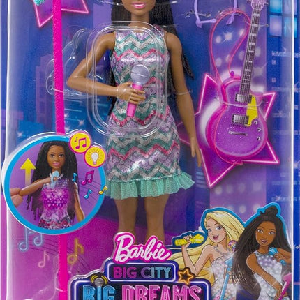 Barbie Big City, Big Dreams Singing Brooklyn Doll with Music, Light, Guitar & Accessories, Lift Hand to Activate