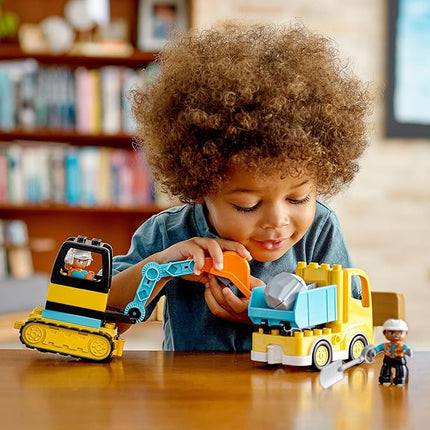 LEGO DUPLO Town Truck & Tracked Excavator Toddler Building Blocks - Learning & Education Construction Toys for Preschool - Birthday Gift for 2-3 Year Old Boys & Girls - 10931