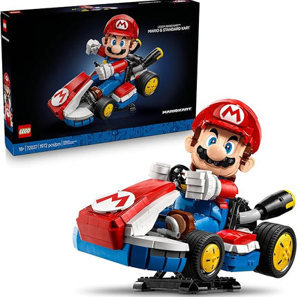 LEGO Super Mario: Mario Kart – Mario & Standard Kart Building Set for Adults - DIY Book Shelf & Room Decor for Men & Women, Ages 18+ - Birthday Gift Idea for Adult Gamers - 72037