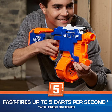 Nerf HyperFire Motorized Elite Blaster, 25-Dart Drum, Fires Up to 5 Darts Per Second, Includes 25 Official Elite Darts (Amazon Exclusive)