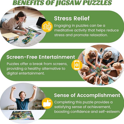 500 Pieces Puzzle for Adults,Waterside Cottage Puzzle,Recycled Cardboard Peaceful Pond Puzzles 500 Pieces,Challenging Game Home Decor Birthday Party Gift Toy for Adults Kids Seniors 20.5 * 15 in